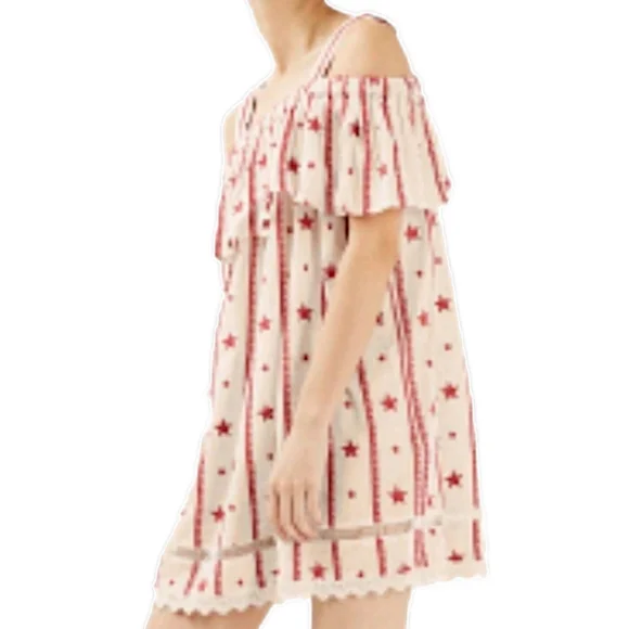 Topshop | Dresses | Topshop Cream Red Embroidered Star Print Sleeveless Off Shoulder Dress Size 6 | Poshmark Topshop | Dresses | Topshop Cream Red Embroidered Star Print Sleeveless Off Shoulder Dress Size 6 | Poshmark